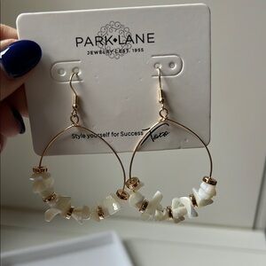 Park Lane Gold and Genuine Mother of Pearl Asymmetrical Earrings